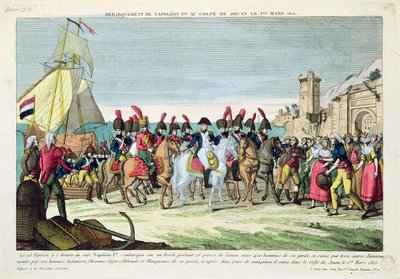 Napoleon Leaving for Golf Juan, 1st March 1815 by French School